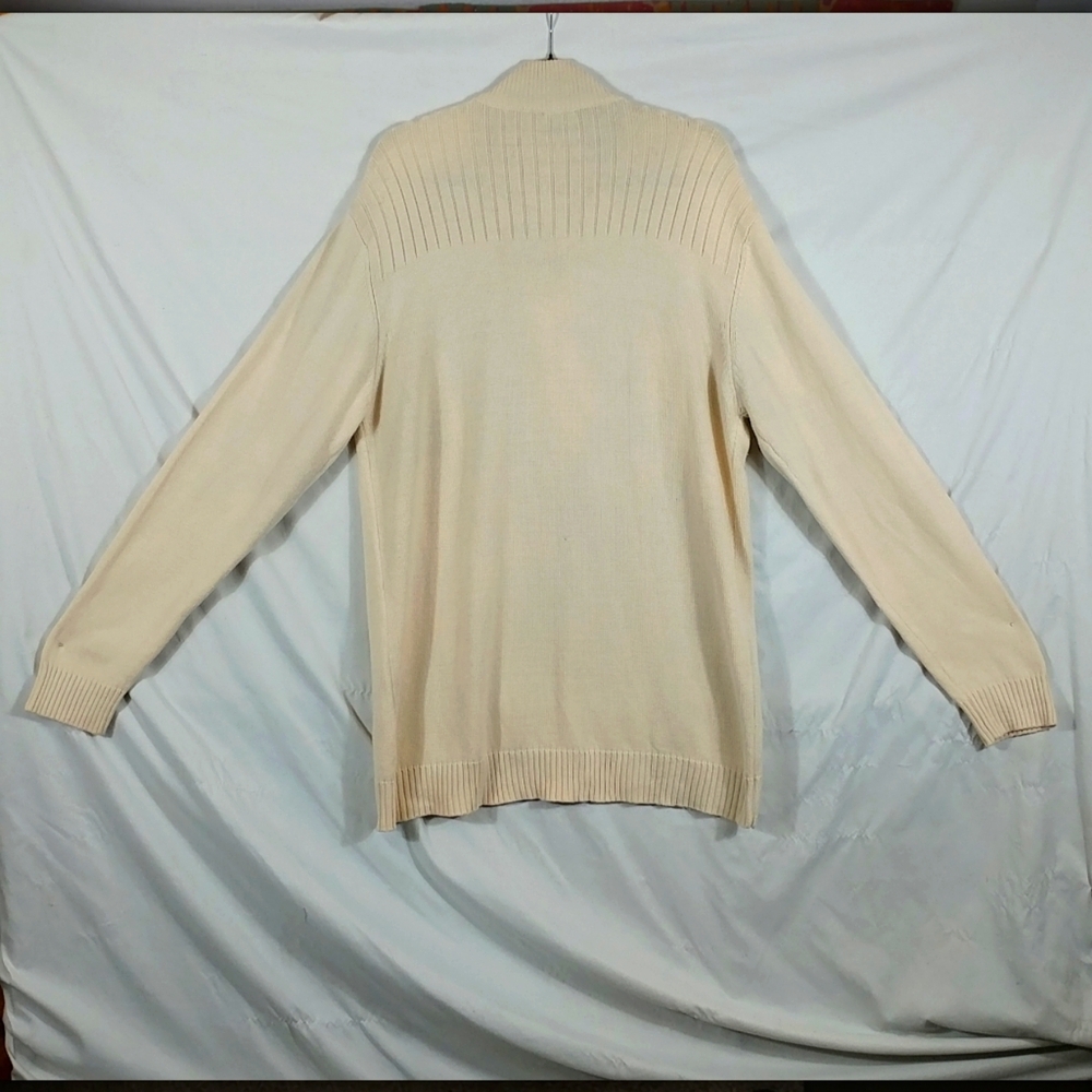 Great Northwest Men's Cream Long Sleeve Half Zip V-Neck Sweater Size XXL - Picture 3 of 9
